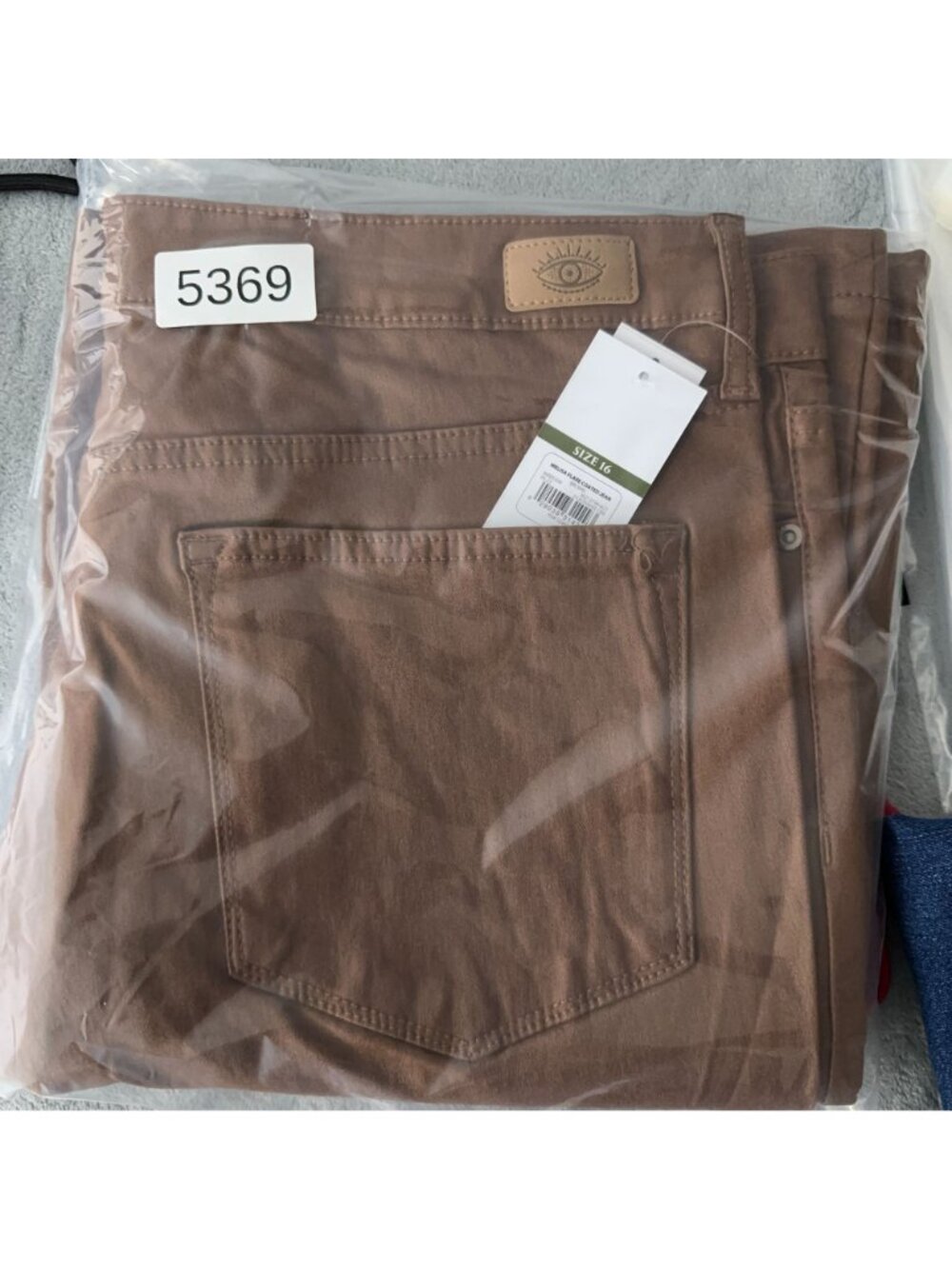 Sofia Jeans By Sofia Vergara Melisa Flare Pants Size 16 Brown High Rise - Picture 10 of 10